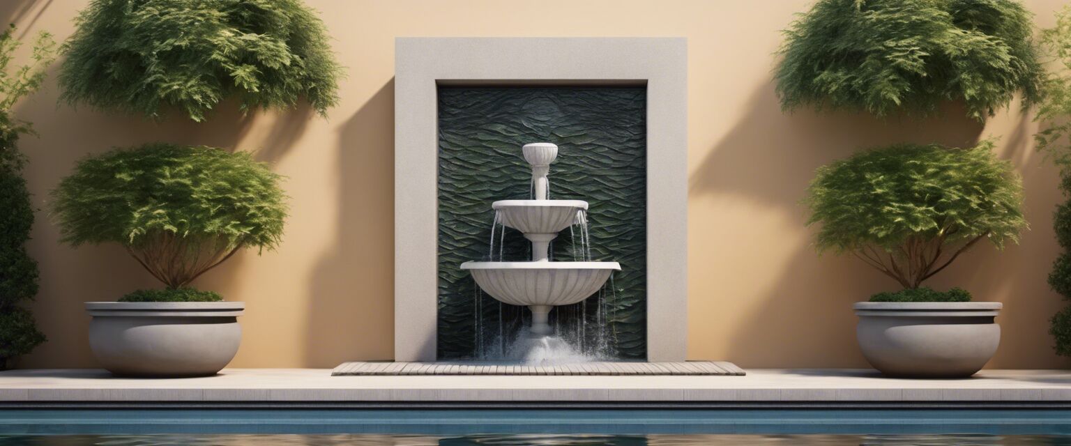 Outdoor wall-mounted fountain